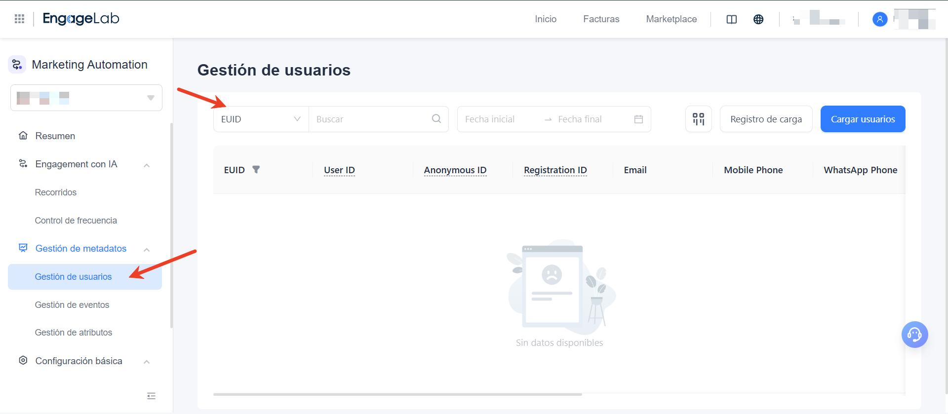 Ver la actividad del usuario