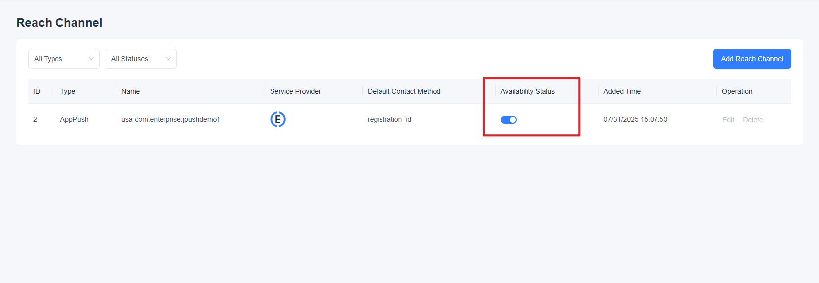 Verify Channel Status