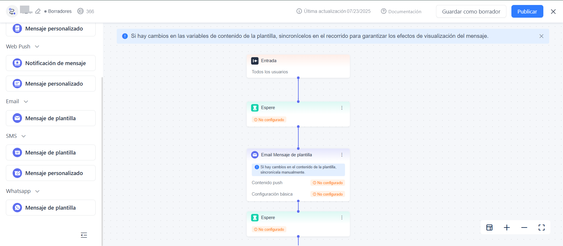 Diseñar el flujo del recorrido