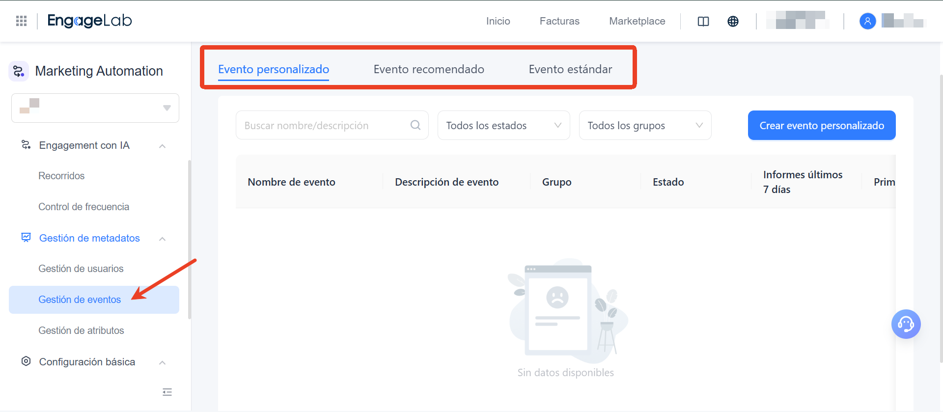 Cómo gestionar eventosy atributos de eventos