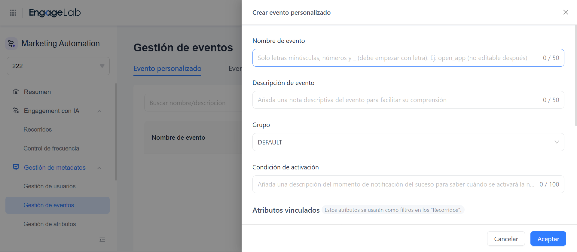 Crear eventos personalizados