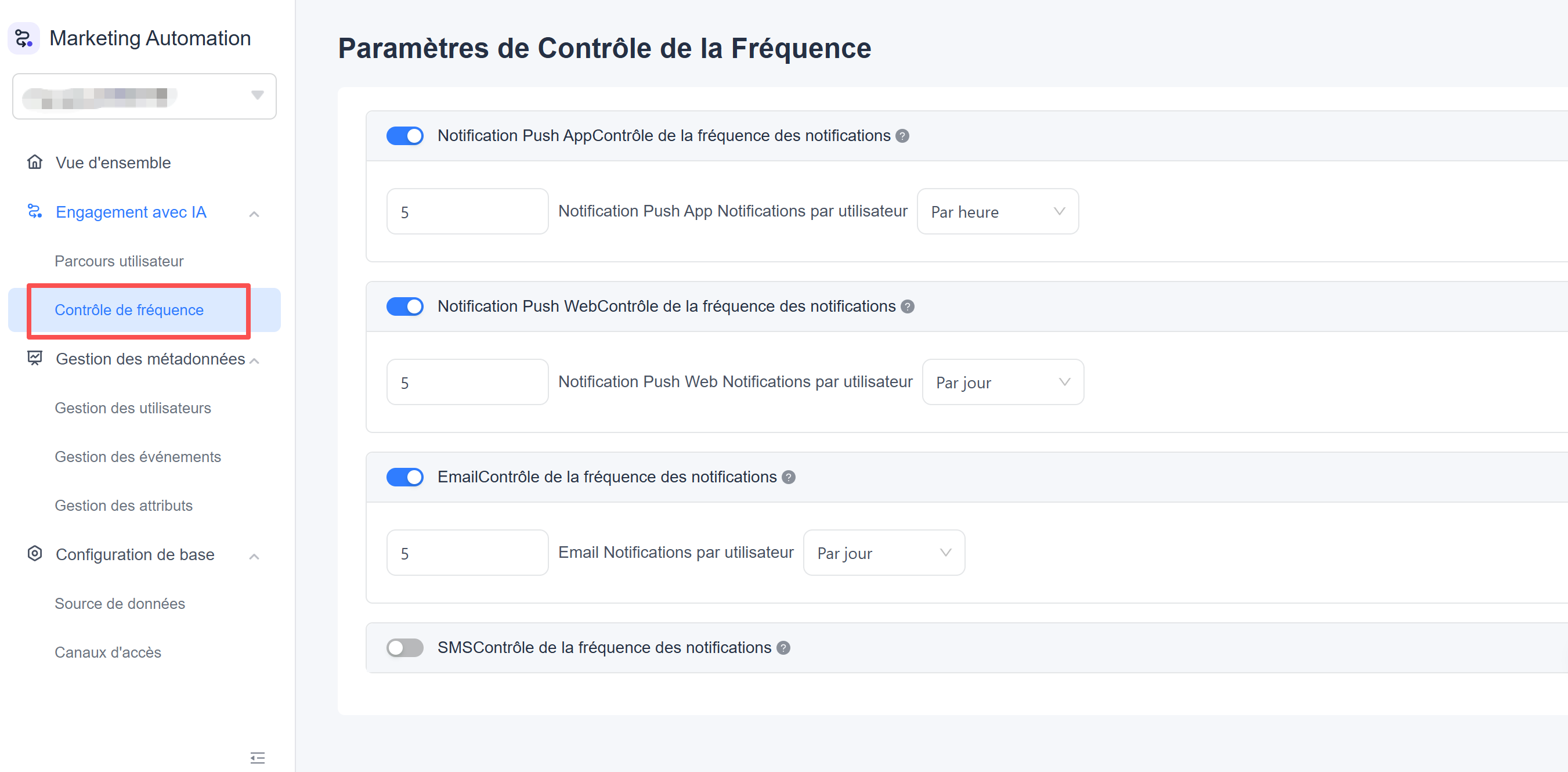 Contrôle de la Fréquence